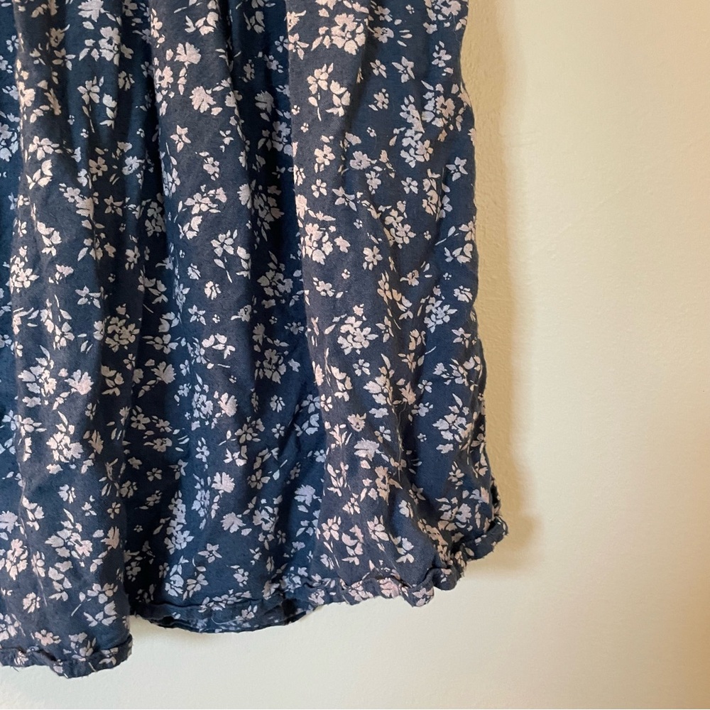 O'Neill | Blue and White Ruched Strapless Floral Sundress | Size Small - Picture 7 of 12